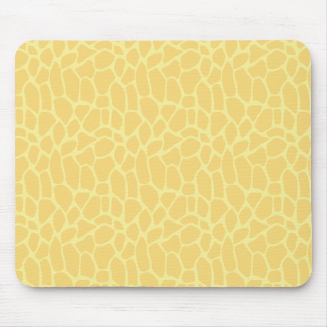 Yellow Giraffe Print Mouse Mat (Front)