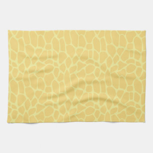 Yellow Giraffe Print Tea Towel