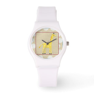 Yellow Giraffe with White Polka Dots Watch