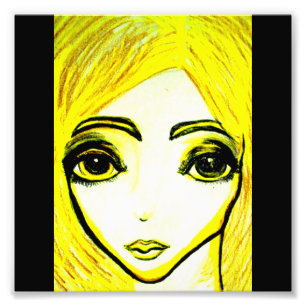 Yellow girl 6x6 photo print