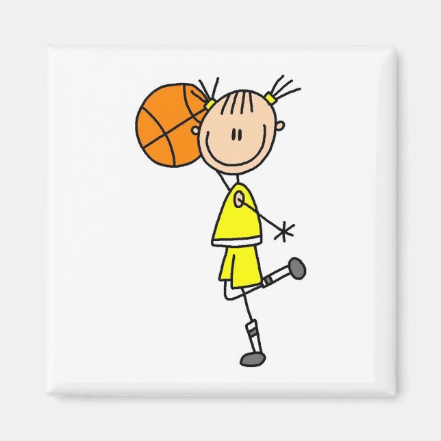 Yellow Girl Basketball Player T-shirts and Gifts Magnet (Front)