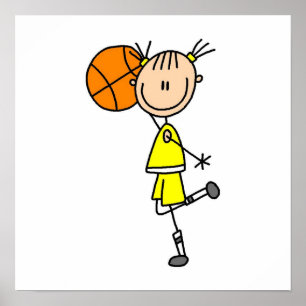 Yellow Girl Basketball Player T-shirts and Gifts Poster
