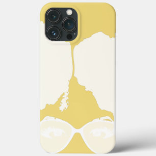 yellow Girl Big Afro White Sunglasses iPhone 13 Pro Max Case