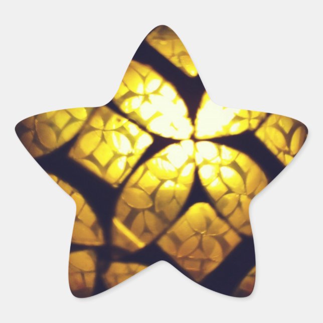 Yellow Glass Texture Star Stickers (Front)