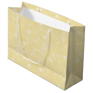 Yellow Glitter Birthday Large Gift Bag