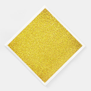 Yellow Glitter Gold Sparkle Weddings Birthday 2022 Napkin