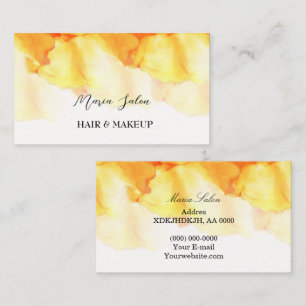 Yellow glitter gold  watercolor Business Card