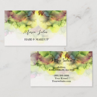 Yellow glitter gold  watercolor Business Card