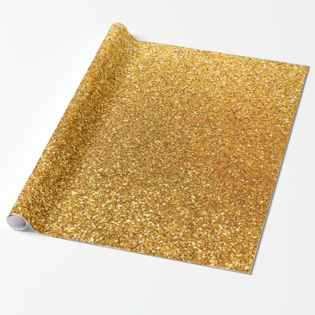Yellow glitter wrapping paper (Unrolled)