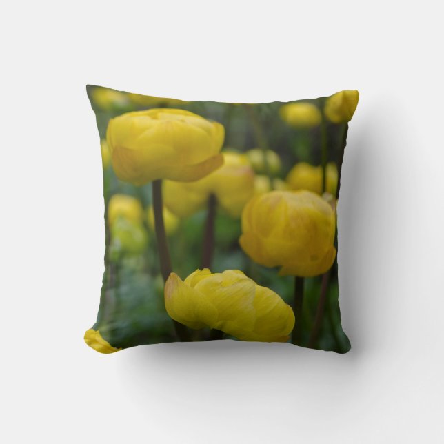 Yellow Globeflower Cushion (Front)