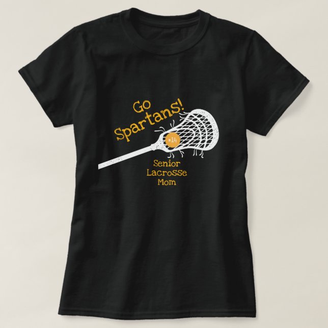 Yellow Go Team Lacrosse Mum T-Shirt (Design Front)