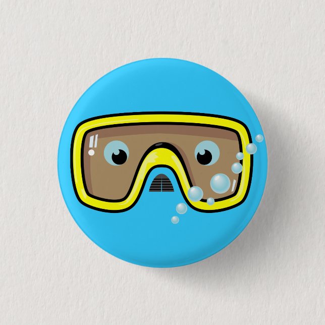 Yellow Goggles 3 Cm Round Badge (Front)