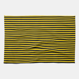 Yellow Gold and Black Striped Tea Towel