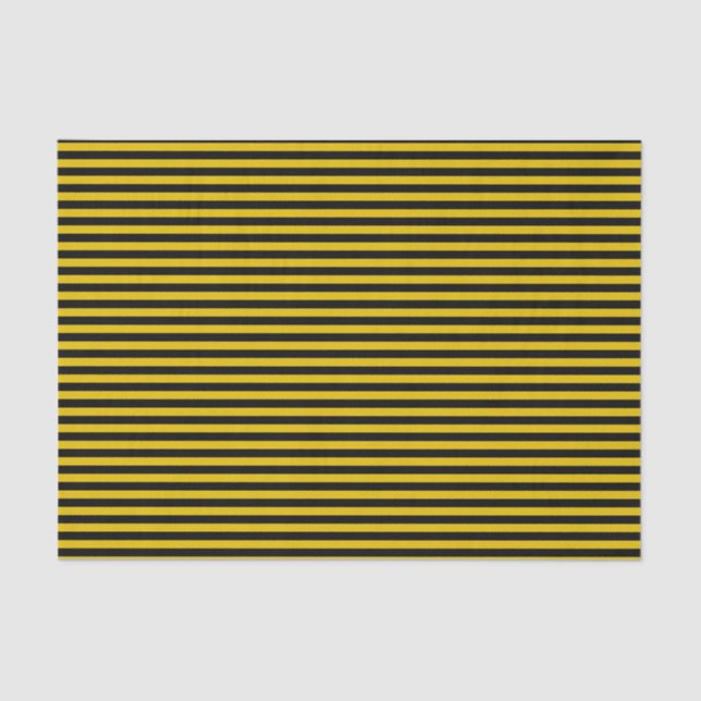 Yellow Gold and Black Striped Tissue Paper (Front)