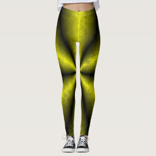 Yellow Gold Black Rainbow in Leatheroptik Leggings