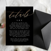 Yellow Gold Black White Calligraphy Modern Wedding