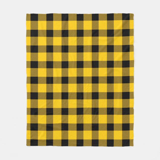 Yellow / Gold Buffalo Country Lumberjack Plaid Fleece Blanket (Front)