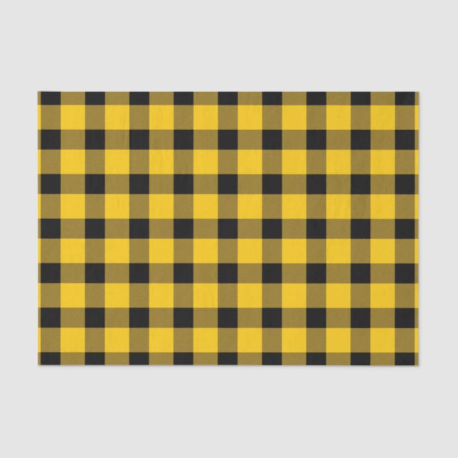 Yellow / Gold Buffalo Country Lumberjack Plaid Tissue Paper (Front)