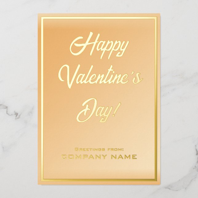 Yellow Gold Business Valentine Foil Card (Front)