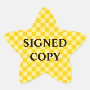Yellow Gold Chequered Signed Copy Star Sticker