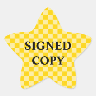 Yellow Gold Chequered Signed Copy Star Sticker