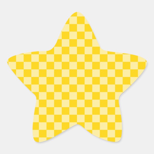 Yellow Gold Chequered Star Sticker (Front)
