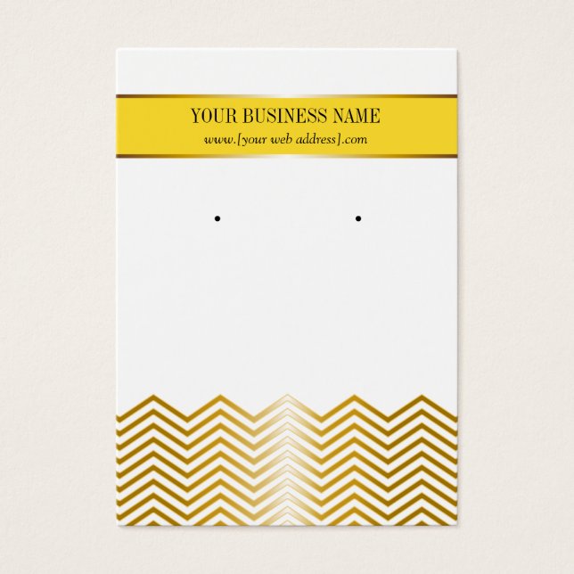 Yellow Gold Chevron Custom Earring Card (Front)