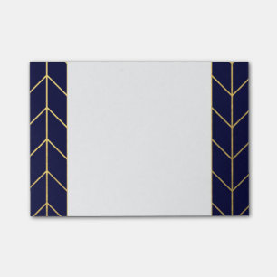 Yellow Gold Chevron Navy Blue Modern Chic Post-it Notes