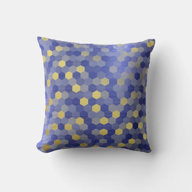 Yellow Gold Cobalt Sapphire Blue Hexagon VIP Cushion (Front)