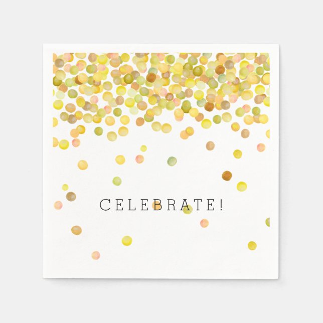 Yellow Gold Confetti Dots Napkin (Front)