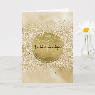 Yellow Gold Confetti Glitter Card