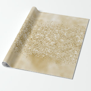 Yellow Gold Confetti Glitter    Wrapping Paper