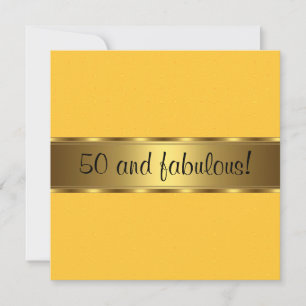Yellow Gold Fabulous 50th Birthday Party Invitation