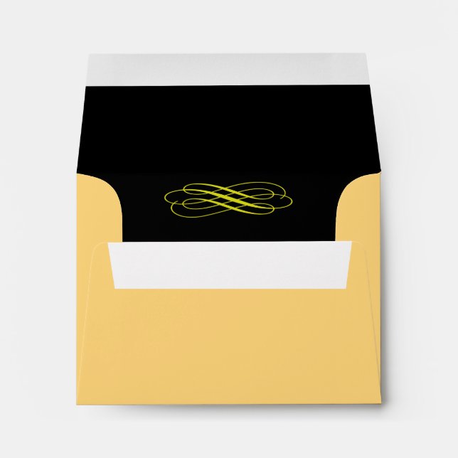 Yellow Gold Fairy Tale RSVP Envelope (Back (Bottom))