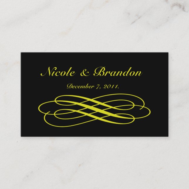 Yellow Gold Fairy Tale Wedding Website Card (Front)
