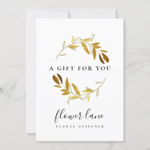 YELLOW GOLD FAUNA WREATH GIFT CERTIFICATE CARD