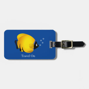 Yellow Gold Fish Personalise Luggage Tag