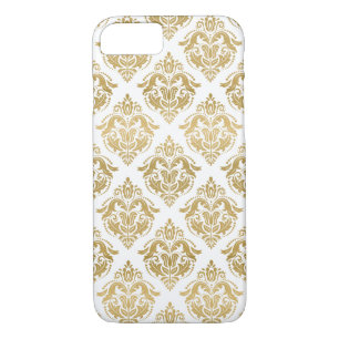 Yellow Gold Floral Damasks Geometric Pattern iPhone 8/7 Case