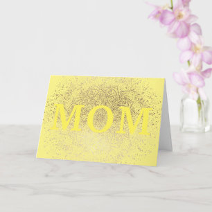 Yellow Gold Floral MOM Formal Elegant Mothers Day Card