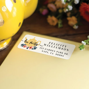 Yellow & Gold Floral Vintage Tea Pot Tea Party