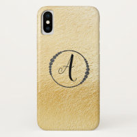 *~* Yellow Gold Foil Black Diamond Frame Monogram