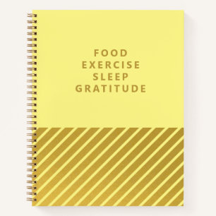 Yellow Gold Foil Stripes Gratitude Journal