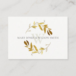 YELLOW GOLD FOLIAGE WREATH WEDDING WISHING WELL ENCLOSURE CARD
