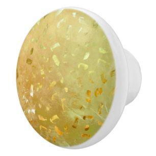 Yellow Gold Glitter Ceramic Knob