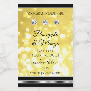 Yellow Gold Glitter Product Labels Diamonds Silver