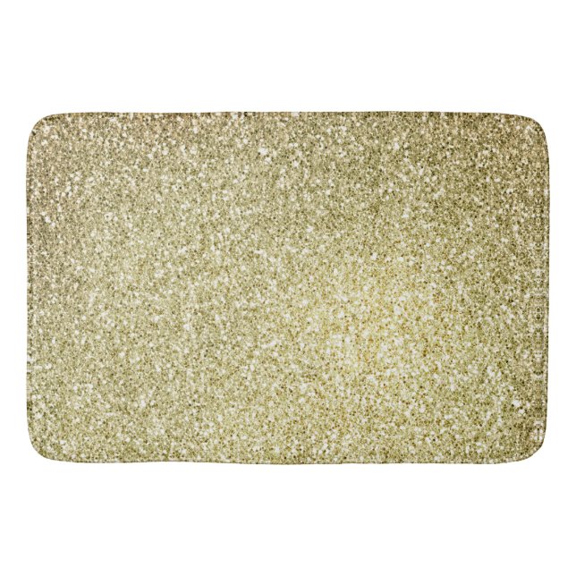 Yellow Gold Glitz Glitter    Bath Mat (Front)