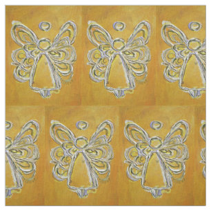 Yellow Gold Guardian Angel Art Fabric Material