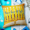 Yellow Gold Hanukkah Menorah Peace Love and Light 