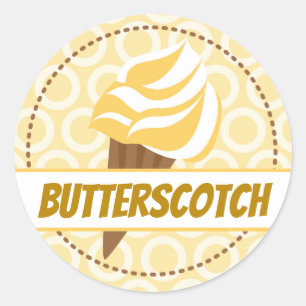 Yellow Gold Ice Cream Circle Label