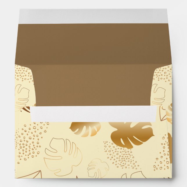 Yellow gold leaves Invitation Envelope (Back (Bottom))